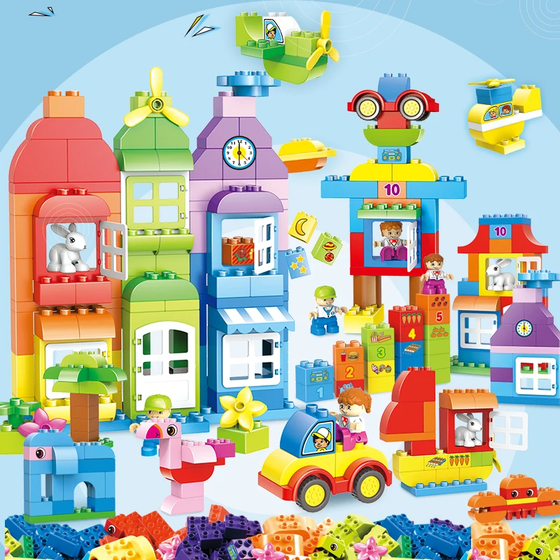 BURGKIDZ 166 шт DIY строительные блоки красочные мульти-формы фигурки животные