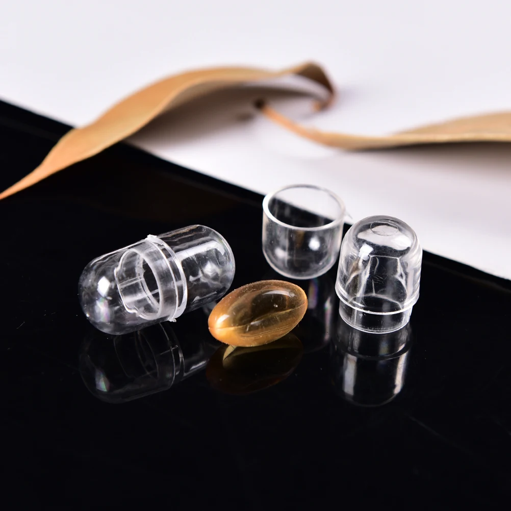 10 шт прозрачные мини пустые капсулы для таблеток Большой размер 14 мм белые