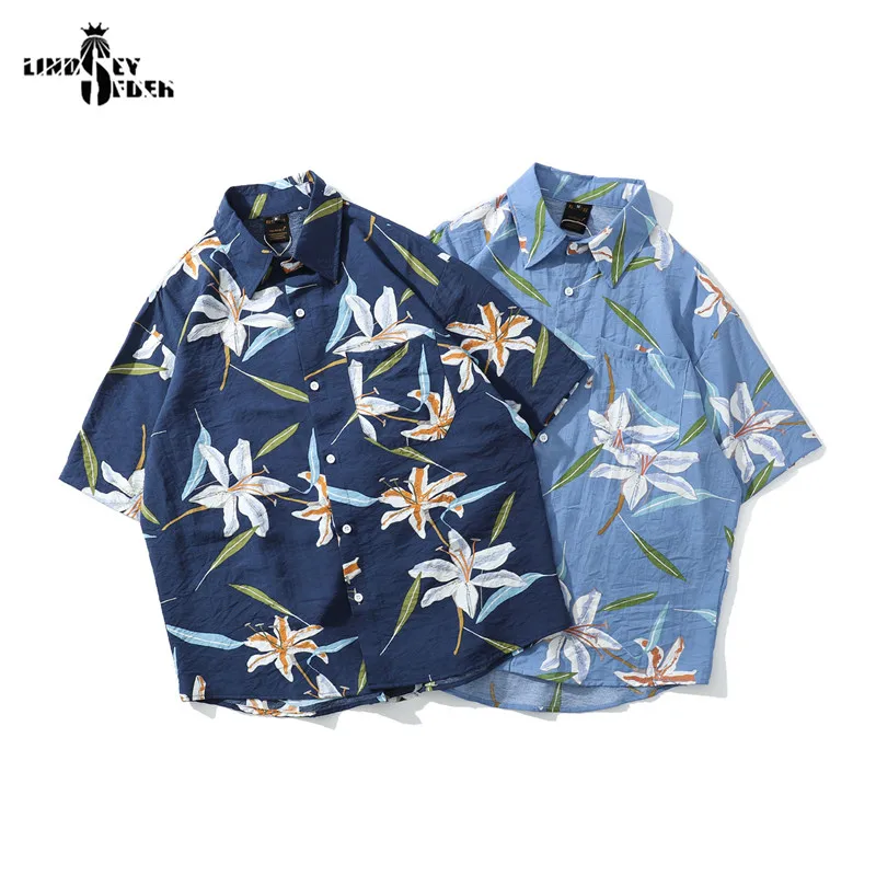 Мужские Пляжные рубашки с цветочным принтом Lindsey Seader повседневные Летние