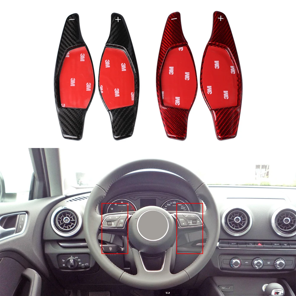 

For Audi 2017 Models A3 A5 S4 S5 Modified Real Carbon Fiber Steering Wheel Shift Paddles Automotive Interior