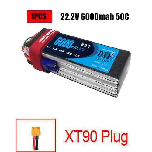 Аккумулятор DXF 7,4 V 22,2 V 6S 2S 5200mah 6000mAh 50C Burst 100C для радиоуправляемого автомобиля квадрокоптера вертолета самолета - Цвет: 1PCS6000SOFTXT90