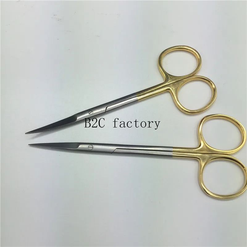 Eye scissors Gold handle Cosmetic plastic surgery instrument double eyelid tool ophthalmic operating | Красота и здоровье