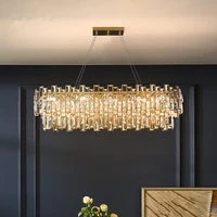 luxury dining room oval e14 led pendant lights plate gold steel led pendant lamp k9 crystal luminarias hanging lamp fixtures
