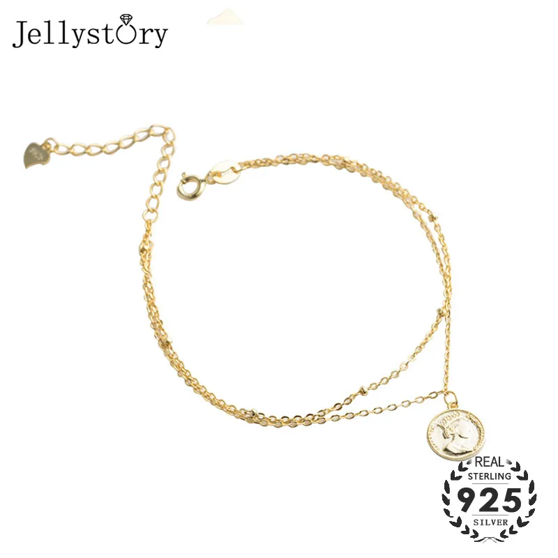 Jellystory Мода 925 серебряные ювелирные изделия браслет для женщин с геометрическим