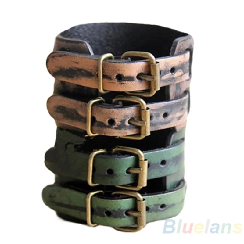 2020 винтажный панк ремень из натуральной коровьей искусственной кожи браслет