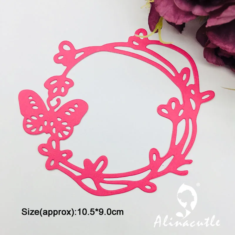 Металлическая высечка венок бабочки сделай сам скрапбукинг бумажная рукоделие