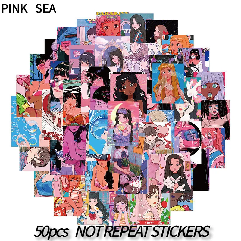 10/30/50Pcs/set Vintage Comic Girl Illustration Cartoon Sexy Sticker For Phone Case Laptop Luggage Skateboard Suitcase Laptop