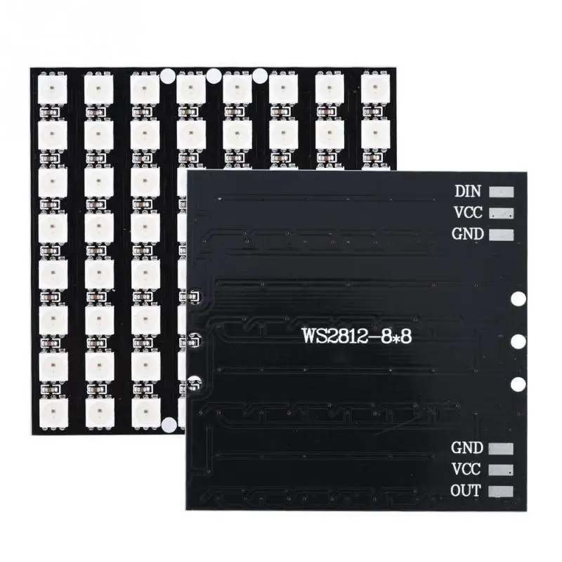 Новое поступление 1 шт. WS2812B 8x8 64-разрядный полноцветный 5050 RGB светодиодный