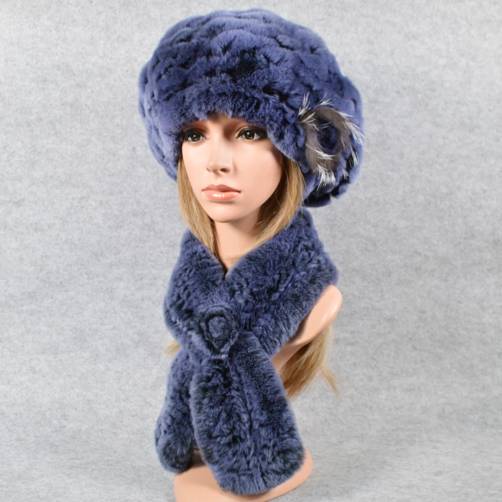 Женские зимние уличные штаны из эластичного трикотажного Настоящий мех кролика