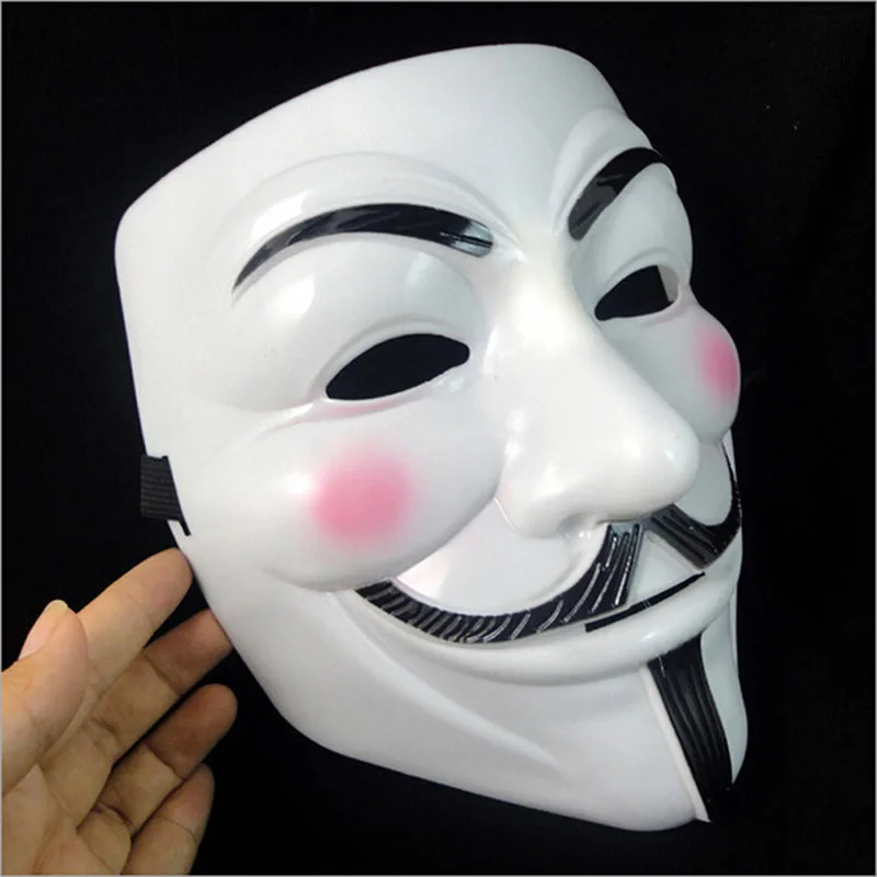 Белый V-shape для вендетты Guy Fawkes маска аноним Хэллоуин Косплей костюмы вечерние