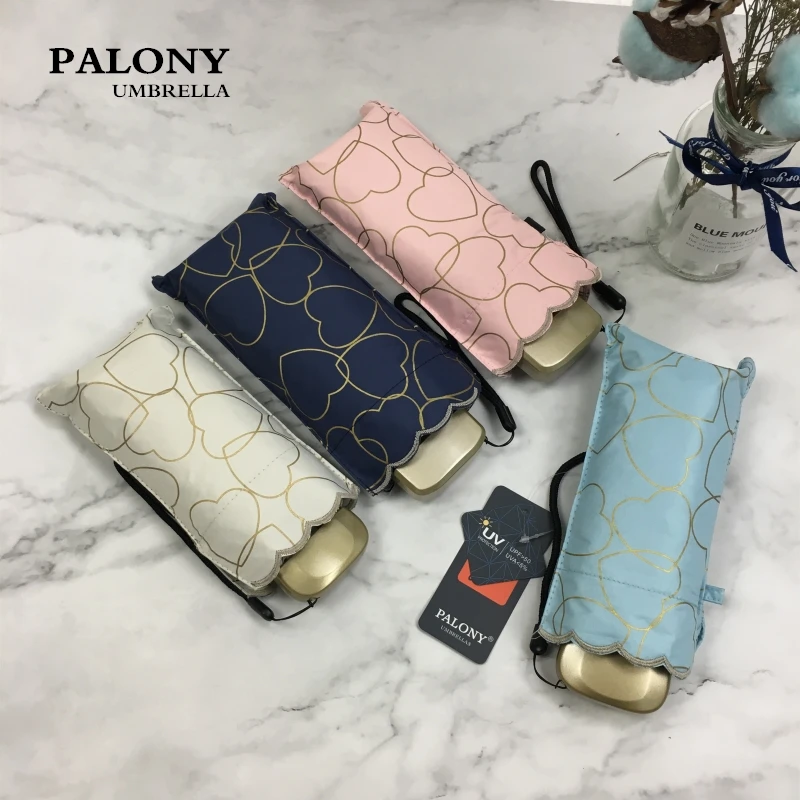 Карманный мини зонт PALONY компактный складной зонтик с надписью love стильный от