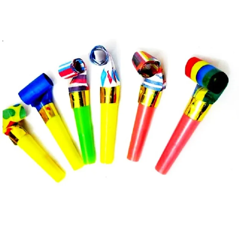 100 шт. веерный рожок длинный нос рог дующий свисток болельщик спортивные детские