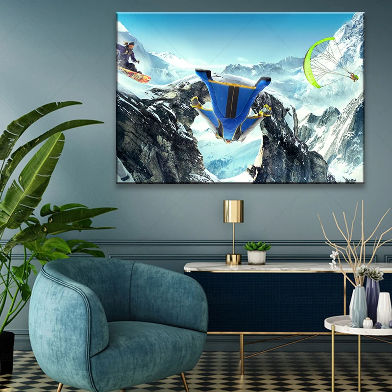 Картина на холсте постеры и принты для катания лыжах сноуборде снежной горе