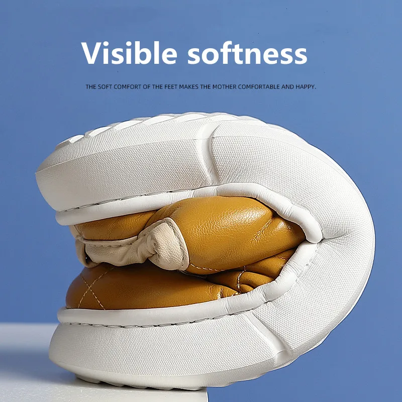 Women Slippers Winter Waterproof  Warm Home Indoor Cotton Plush Ladies Soft Slippers Memory Foam Couples Shoes  Zapatillas Mujer