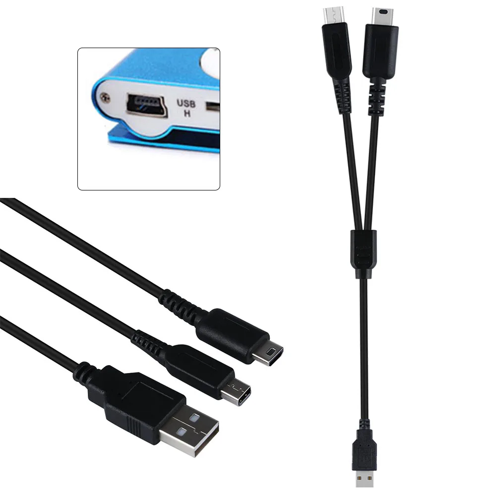 Mini SUB конекторы 1 2 м в USB зарядное устройство Кабель питания для синхронизации