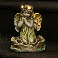 fairy garden led lotus angel fairies figurines accessories for outdoor or house decor fairy garden supplies
