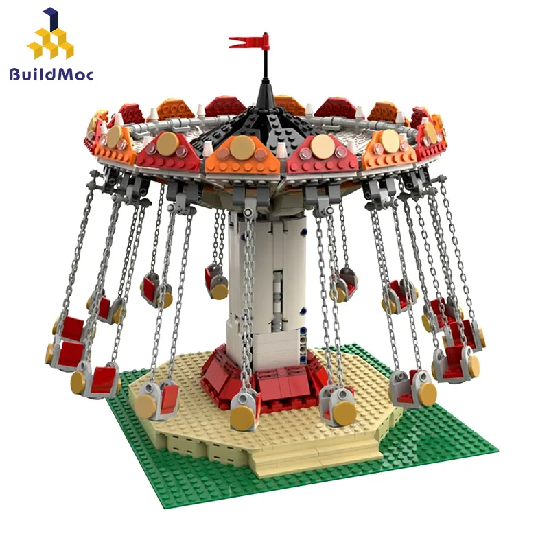 

Bricks Compatible MOC-36035 10257 Swing Ride Friends Amusement Park Blocks Roller Coaster Figure Model Toys Children Girls