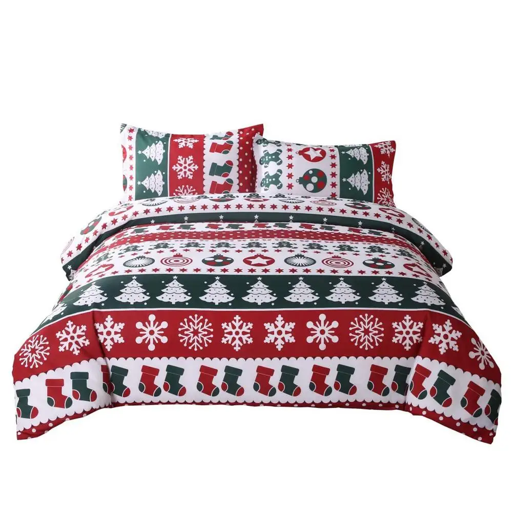 

Christmas Duvet Cover Set Warm Bedding Sets With Zipper Closure Luxurious Soft Quilt Cover And Pillowcase Kit For New Year Holid