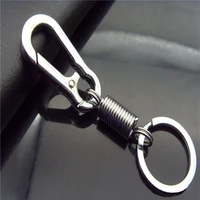 1pc outdoor zinc alloy spring buckle carabiner keychain waist belt clip anti lost buckle hanging retractable keyring key chains