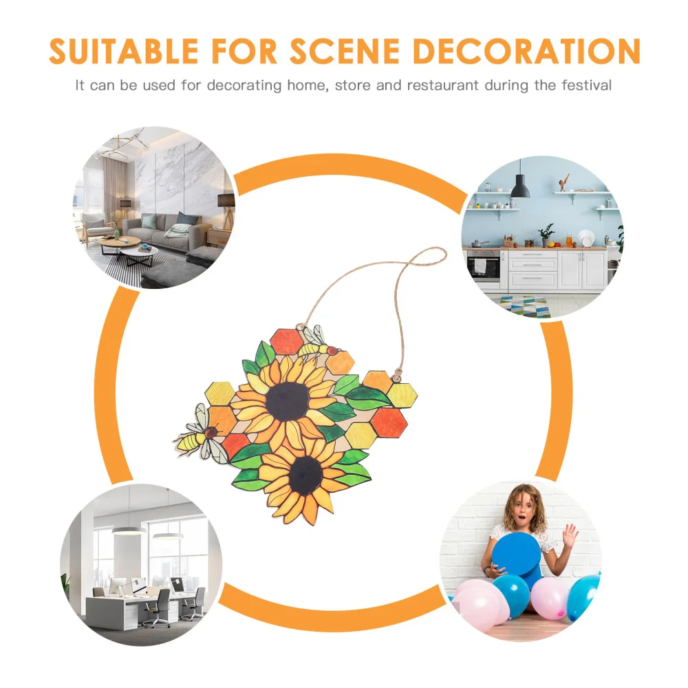 

1Pc Household Wall Hanging Decor Decorative Bee Pendant Window Pendant (Yellow)