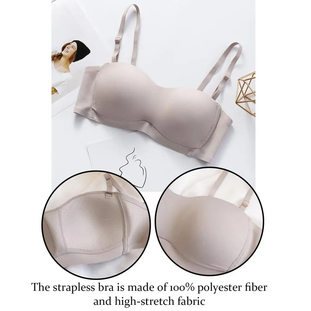 

Sexy Women Bras Solid Seamless Bandeau Underwear Adjustable Detachable Shoulder Strap Soft Fashion Female Breathable Lingerie