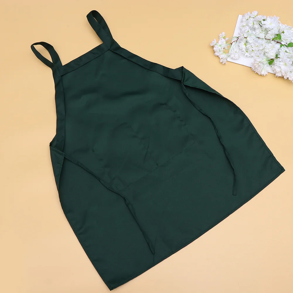 

Waterproof Working Apron with Pocket Double Shoulder Strap Anti-oil Apron for Cafe Restaurant (Coffee)