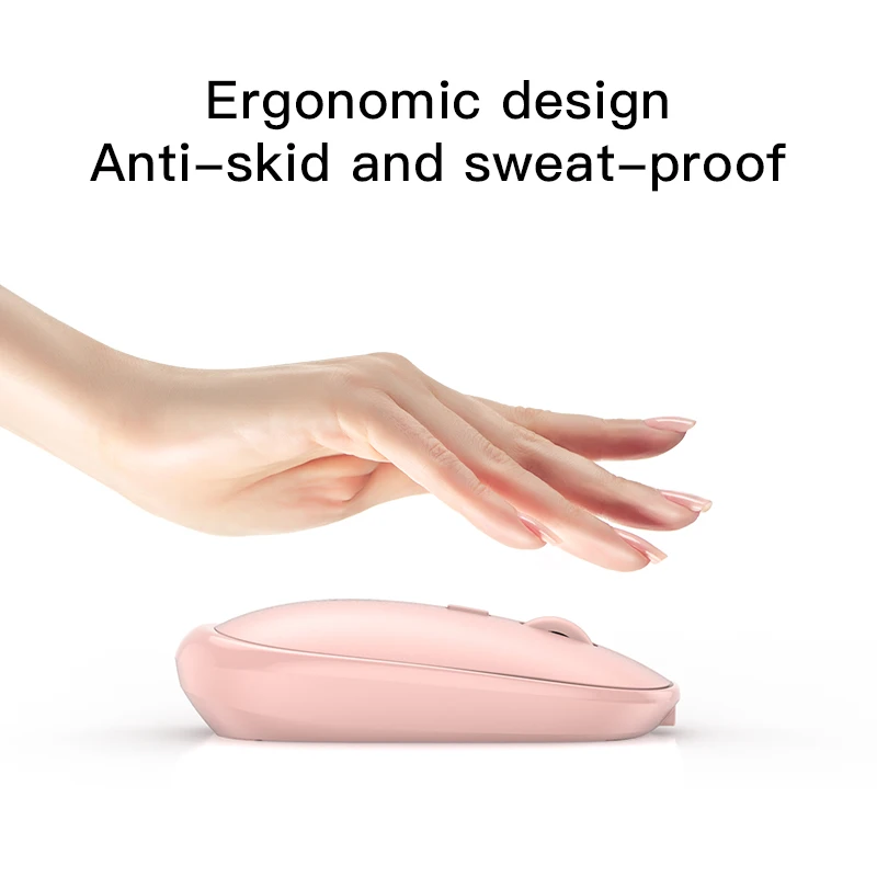 

Pink Mouse Silent Wireless Mouse 2.4GHz Rechargeable Computer Mouses Gamer Wireless Gaming Mouse Cute Home Office Desktop Mice