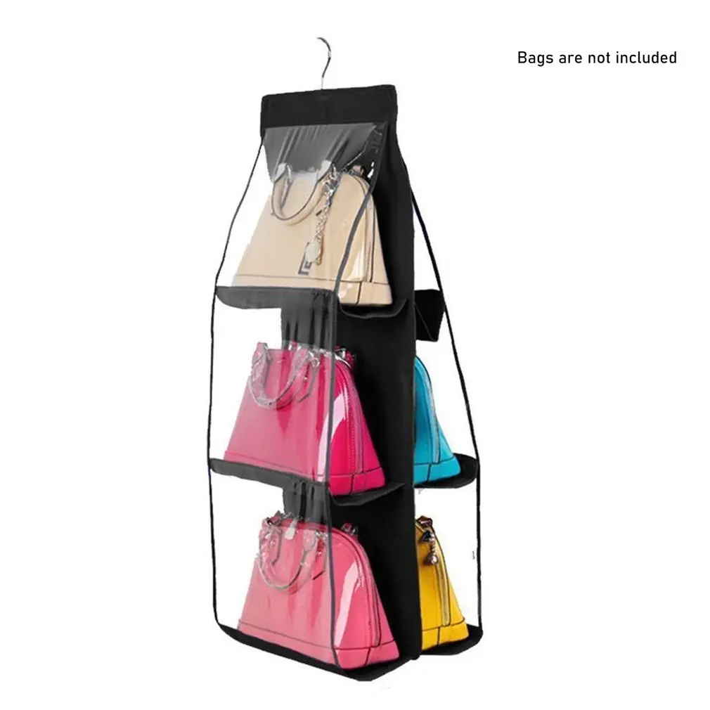 

Storage Bag For Handbag Non-woven Tote Bag Transparent Storage Wall Hanging Bag Finishing Storage Bag For Home
