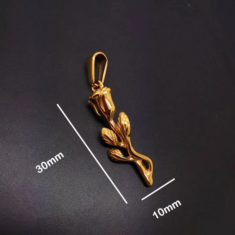 

Boho Gold Plated Rose Flower Pendant Necklace Simple Vintage Clavicle Chain Stainless Steel Necklace for Women Jewelry Gifts