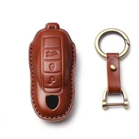 genuine leather car key case cover for porsche cayenne 958 911 lepin 996 macan panamera997 944 924 987 gt3 cayman accessories