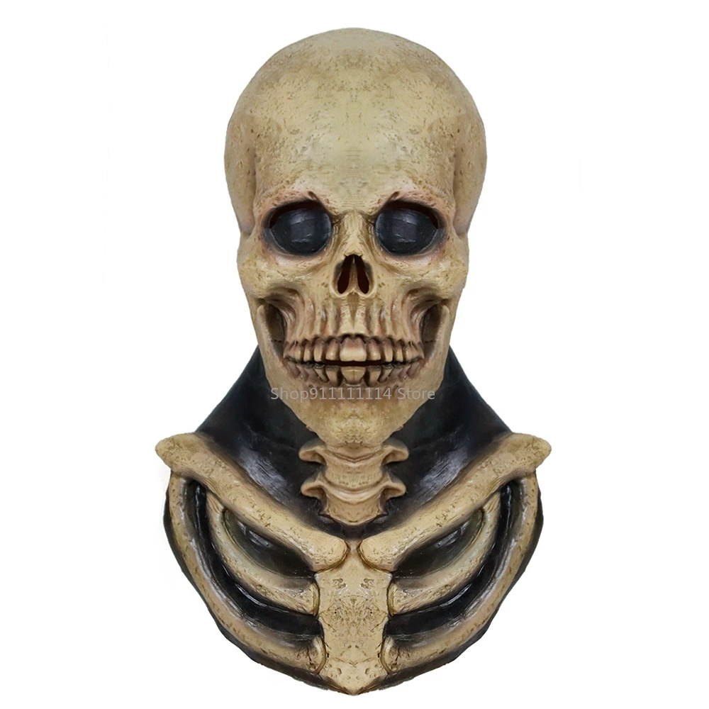 

Full Head Skull Mask Skeleton Mask Cosplay Horror Evil Call Of Duty Masks Helmet Latex Headgear Props Scary Masks Christmas Gift