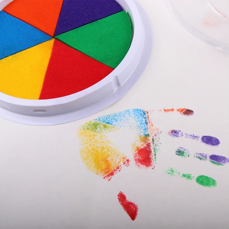 

6 Colors Ink Pad Stamp DIY Finger Painting Craft Cardmaking Large Round For Kids Dropshipping