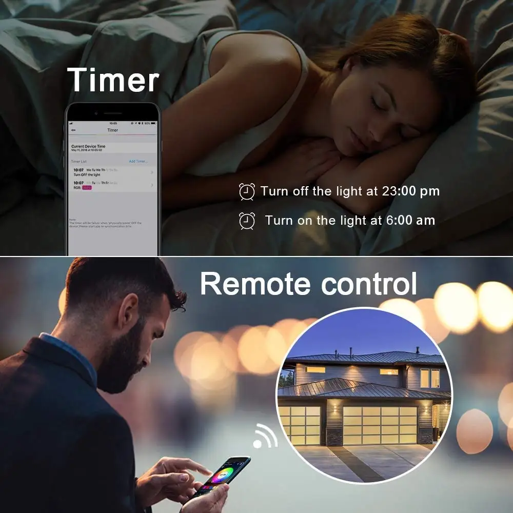 Гибкая светодиодная лента 10 м 20 30 5050 Wi-Fi RGB работает с Alexa Google Home управление помощью