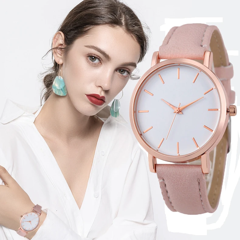 

Women Watches TOP Brand Luxury Romantic Rose Gold Wristwatch Leather Ladies Clock reloj mujer relogio feminino reloj mujer