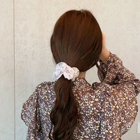 seersucker hair rope summer fruit plant print hair ring for women japanese and korean style hair accessories ponytail headwear