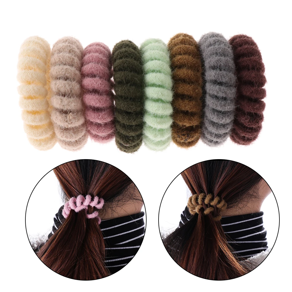 Эластичный вязаный телефонный провод Волосы Резинки женские аксессуары для