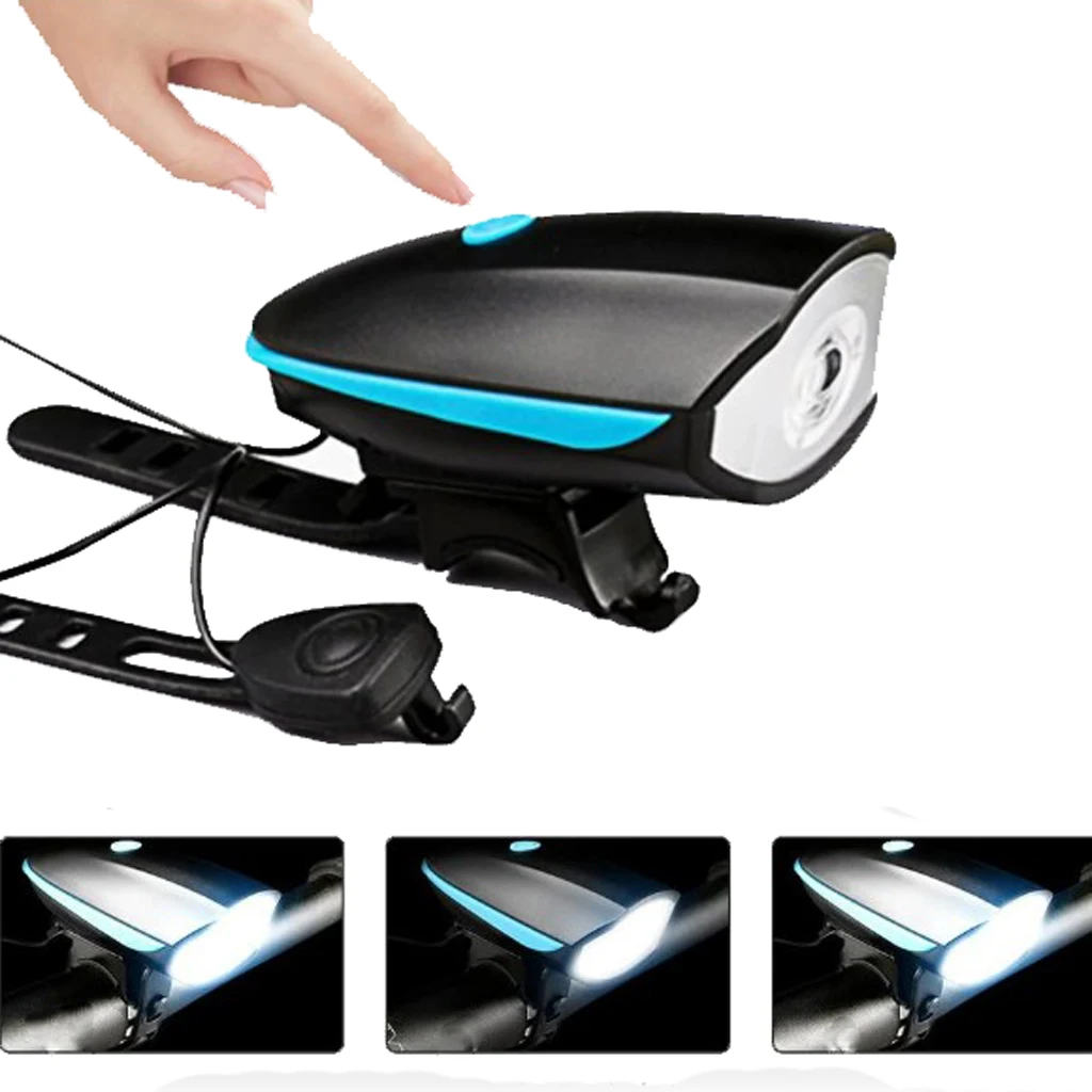 

Waterproof Bike Headlight Battery Power LED Bike Front Rear Tail Light Headlight Horn Bell 120DB Cycling