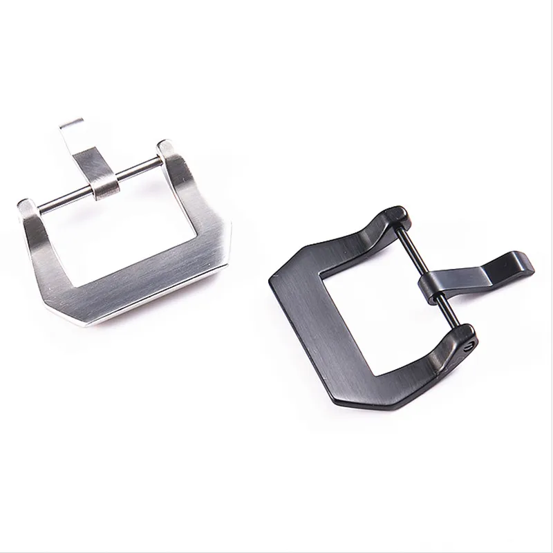 Wholesale 30Pcs/Lot Watch Buckle Stainless Steel Watch Buckle Screw Silver Black Color Shiny Matte Style 20MM 22MM 24MM 26MM