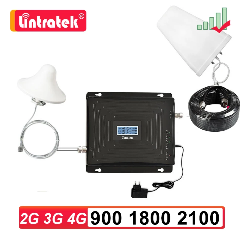 Трехдиапазонный GSM 2G 3G 4G усилитель сигнала 900 1800 2100 сотовый 900mhz 2100mhz DCS lte 1800mhz 4g