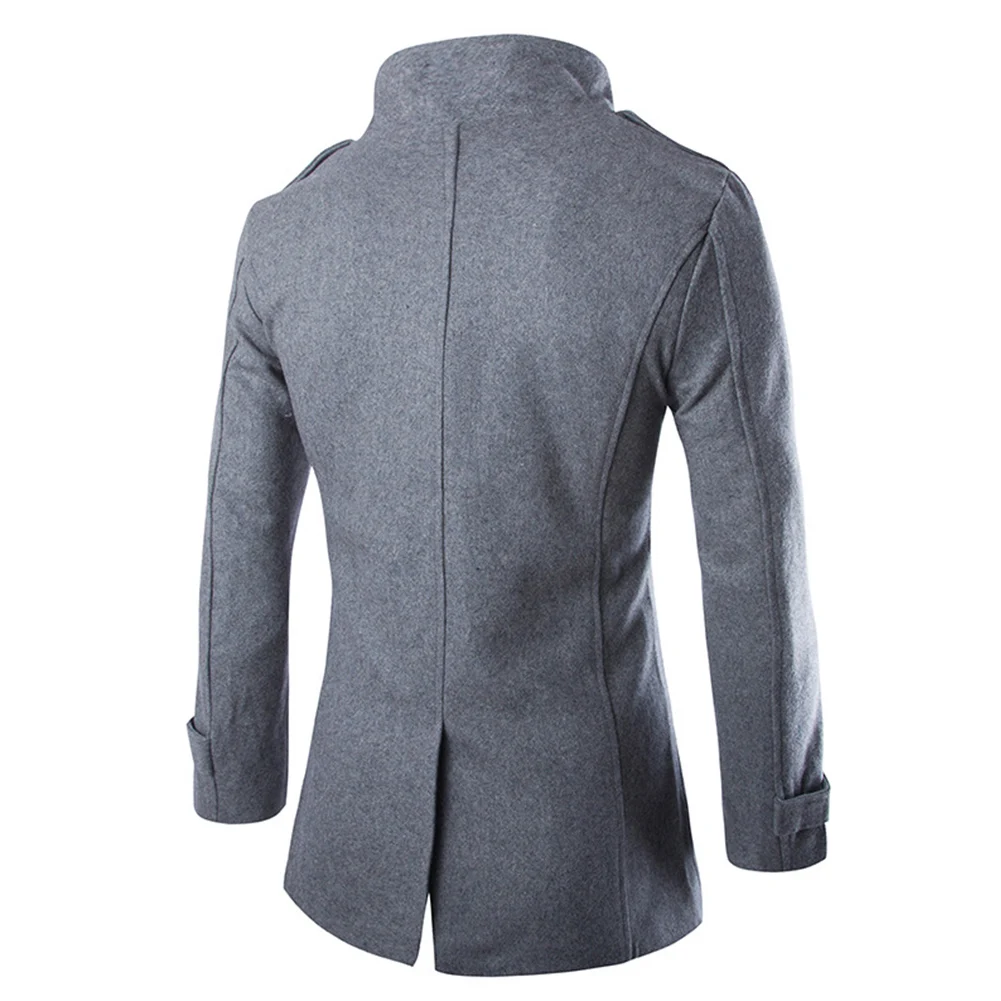 Мужской Тренч осенне зимний модный мужской тонкий двухрядный пиджак на