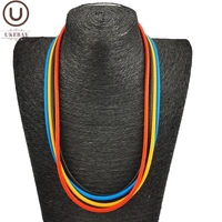ukebay simple necklaces rubber choker necklace multicolor rope boho jewelry women birthday gift short collar elasticity chains