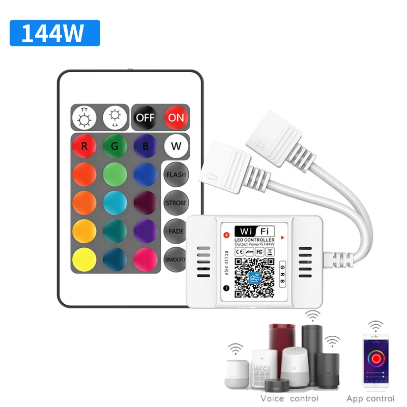 

Wi-Fi, интеллигентая (ый) контроллер красочные с 24-мя клавишами двойной нагрузки RGB светильник с контроллером ALexa голосовой модуль автоматизац...