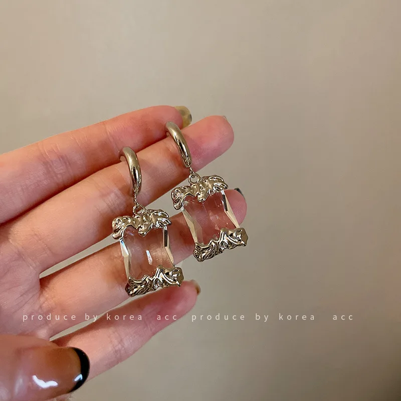 Модные французские Винтажные серьги-подвески с кристаллами женские офисные