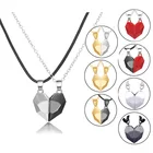 Модное ожерелье с подвеской для лучших друзей, медная любовь, пара, 2 шт.компл., любовь, сердце-сердце, магнитное колье, хорошие друзья, ювелирные изделия, подарок