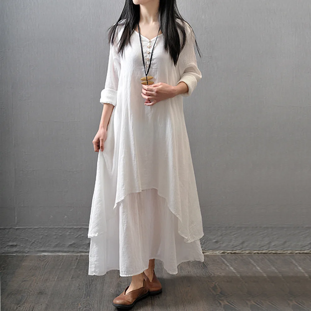 Осеннее платье женское зимнее vestidos robe femme длинное повседневное свободное с