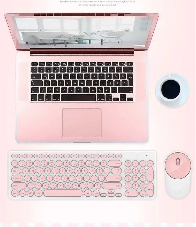 Набор для беспроводной клавиатуры и мыши IK6630, Набор круглых бесшумных и энергосберегающих беспроводных клавиатур и мышей для офиса