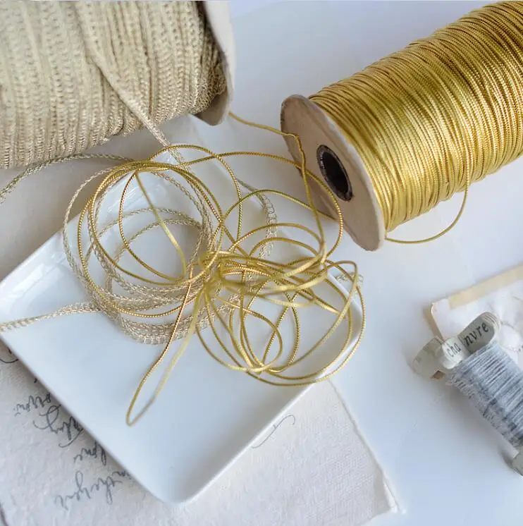 5 метров кружево из золотых нитей Сетчатое вышитое Отделка Золотая Кордата
