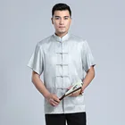 Мужская рубашка, традиционная китайская одежда для ушу, мужская летняя рубашка с коротким рукавом, Тай-Чи, этнические обычаи, Утренние упражнения, топы ханьфу