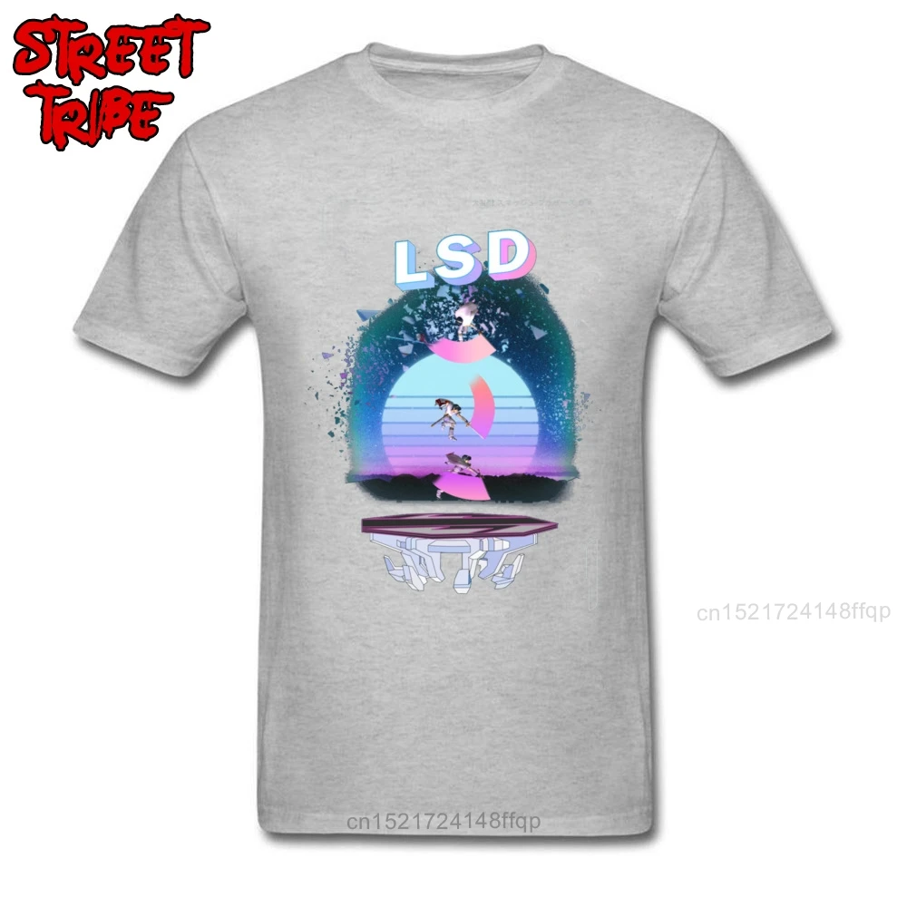 Мужская Уличная футболка LSD Retrowave черная с короткими рукавами в стиле хип-хоп Swag