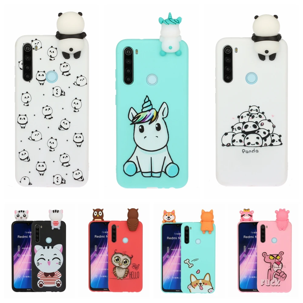 Redmi 8 8A 8Т чехол для Xiaomi Note 9S Kawaii 3D единорог панда силиконовый Etui Xiomi 9 Pro Max